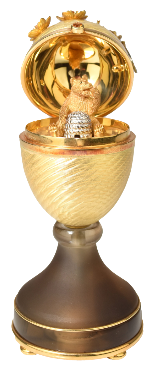 The Victor Mayer for Fabergé surprise ‘Honey Egg’ which sold for £7,000.